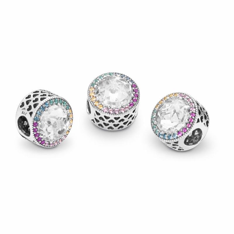 Pandora Multi-color Radiant Hearts Charm - Sterling Silver/Blue/Mixed Stones/Cubic Zirconia - Canada